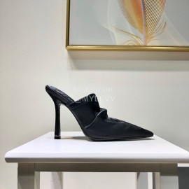 Alexander Wang Spring Summer Elastic Silk Embroidered High Heels Sandals For Women Black