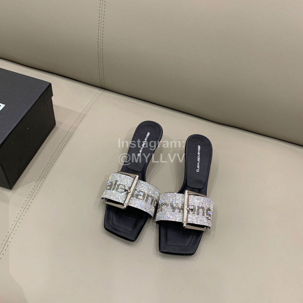 Alexander Wang Silk Sheepskin High Heeled Slippers For Women