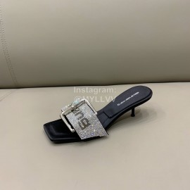 Alexander Wang Silk Sheepskin High Heeled Slippers For Women