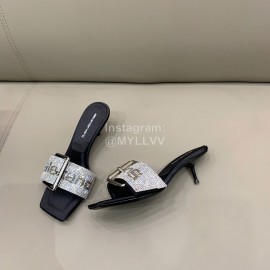 Alexander Wang Silk Sheepskin High Heeled Slippers For Women