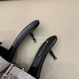 Alexander Wang Silk Sheepskin High Heeled Slippers For Women