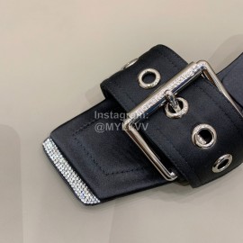 Alexander Wang New Silk Sheepskin High Heeled Slippers For Women Black