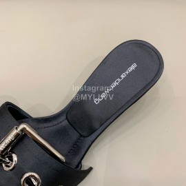 Alexander Wang New Silk Sheepskin High Heeled Slippers For Women Black