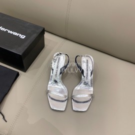 Alexander Wang New Silk Sheepskin High Heeled Sandals For Women Silver