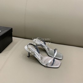 Alexander Wang New Silk Sheepskin High Heeled Sandals For Women Silver