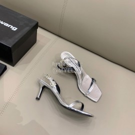 Alexander Wang New Silk Sheepskin High Heeled Sandals For Women Silver