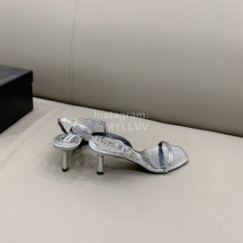 Alexander Wang New Silk Sheepskin High Heeled Sandals For Women Silver