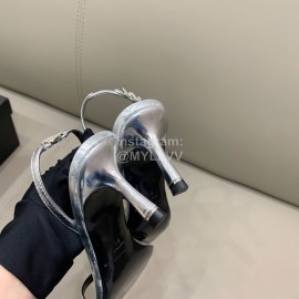Alexander Wang New Silk Sheepskin High Heeled Sandals For Women Silver