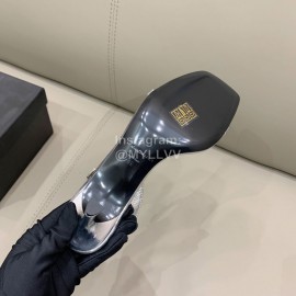 Alexander Wang New Silk Sheepskin High Heeled Sandals For Women Silver