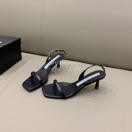 Alexander Wang New Silk Sheepskin High Heeled Sandals For Women Black