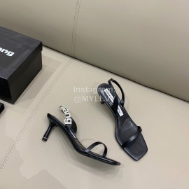 Alexander Wang New Silk Sheepskin High Heeled Sandals For Women Black