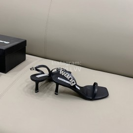 Alexander Wang New Silk Sheepskin High Heeled Sandals For Women Black