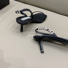 Alexander Wang New Silk Sheepskin High Heeled Sandals For Women Black