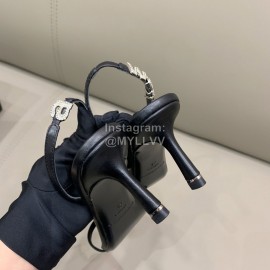 Alexander Wang New Silk Sheepskin High Heeled Sandals For Women Black