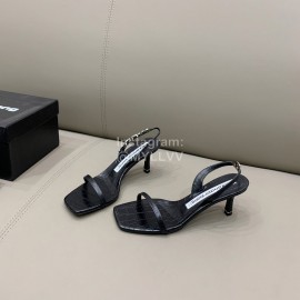 Alexander Wang New Black Silk Sheepskin High Heeled Sandals For Women 