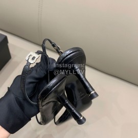 Alexander Wang New Black Silk Sheepskin High Heeled Sandals For Women 