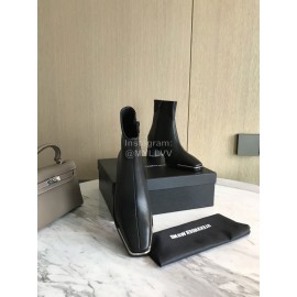 Alexander Wang New Black Leather Square Head High Heel Boots For Women