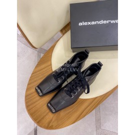 Alexander Wang Autumn Winter Metal Letter Thick Heel Boots For Women