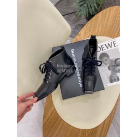 Alexander Wang Autumn Winter Metal Letter Thick Heel Boots For Women