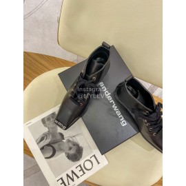 Alexander Wang Autumn Winter Metal Letter Thick Heel Boots For Women