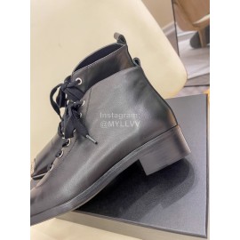 Alexander Wang Autumn Winter Metal Letter Thick Heel Boots For Women