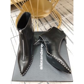 Alexander Wang New Leather Pointed Thin Heel Martin Boots For Women