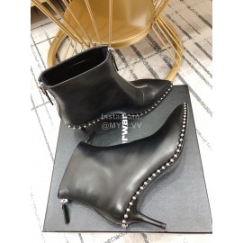 Alexander Wang New Leather Pointed Thin Heel Martin Boots For Women