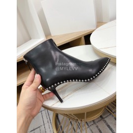 Alexander Wang New Leather Pointed Thin Heel Martin Boots For Women