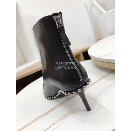 Alexander Wang New Leather Pointed Thin Heel Martin Boots For Women