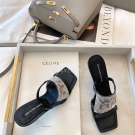 Alexander Wang New Leather Retro High Heel Slippers For Women