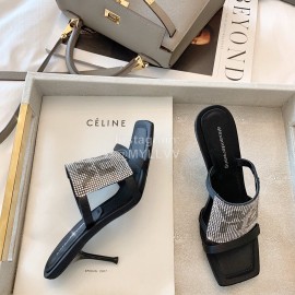 Alexander Wang New Leather Retro High Heel Slippers For Women