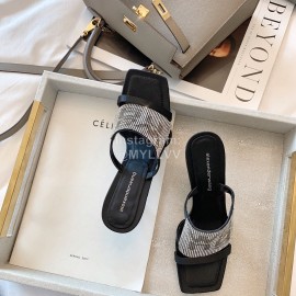 Alexander Wang New Leather Retro High Heel Slippers For Women