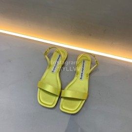 Alexander Wang Summer Soft Silk Flat Heel Sandals For Women Green