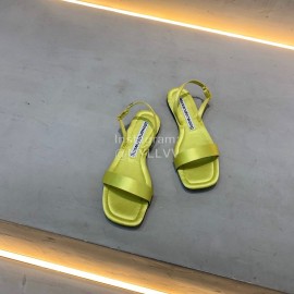 Alexander Wang Summer Soft Silk Flat Heel Sandals For Women Green