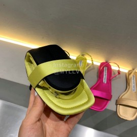 Alexander Wang Summer Soft Silk Flat Heel Sandals For Women Green