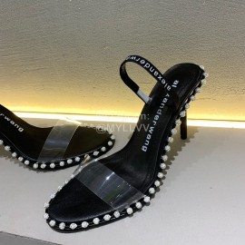 Alexander Wang Spring Summer New Sheepskin High Heel Sandals For Women Black