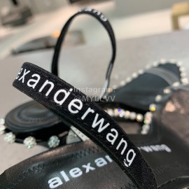Alexander Wang Spring Summer New Sheepskin High Heel Sandals For Women Black
