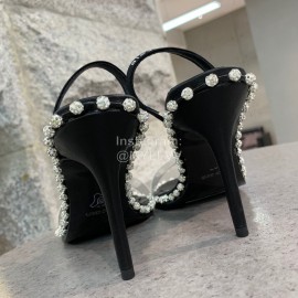 Alexander Wang Spring Summer New Sheepskin High Heel Sandals For Women Black