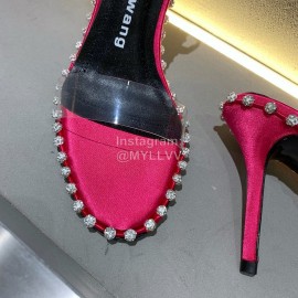 Alexander Wang Spring Summer New Sheepskin High Heel Sandals For Women Red