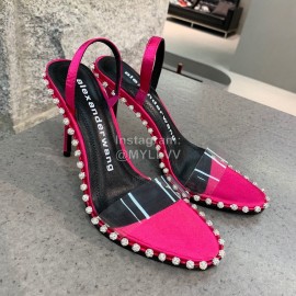 Alexander Wang Spring Summer New Sheepskin High Heel Sandals For Women Red