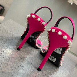 Alexander Wang Spring Summer New Sheepskin High Heel Sandals For Women Red