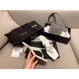 Alexander Wang Spring Summer New Square Head High Heel Slippers For Women White