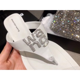 Alexander Wang Spring Summer New Square Head High Heel Slippers For Women White