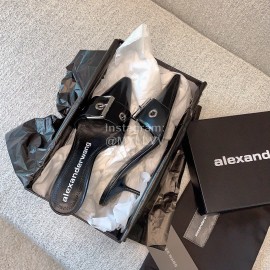 Alexander Wang New Black Silk Sheepskin High Heel Sandals For Women 