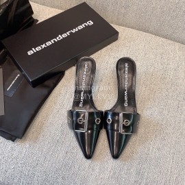 Alexander Wang New Black Silk Sheepskin High Heel Sandals For Women 