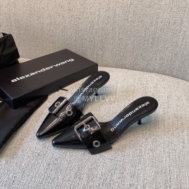 Alexander Wang New Black Silk Sheepskin High Heel Sandals For Women 