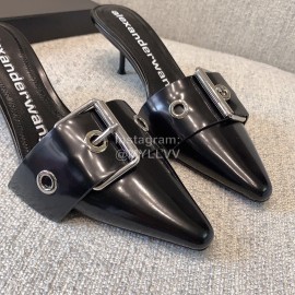 Alexander Wang New Black Silk Sheepskin High Heel Sandals For Women 