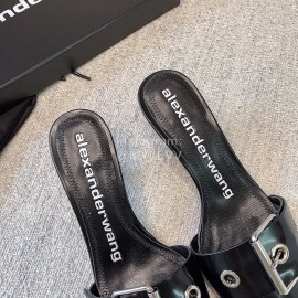 Alexander Wang New Black Silk Sheepskin High Heel Sandals For Women 