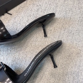 Alexander Wang New Black Silk Sheepskin High Heel Sandals For Women 