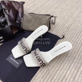 Alexander Wang Spring New Shining Sheepskin Slippers For Women White